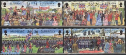 Alderney 2000 History 4x2v [:], Mint NH, History - Nature - Sport - Transport - History - Militarism - Horses - Boxing.. - Militares