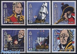 Alderney 2005 Battle Of Trafalgar 6v, Mint NH, History - Transport - Various - Flags - History - Ships And Boats - Uni.. - Schiffe