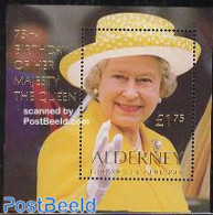 Alderney 2001 Elizabeth II 75th Birthday S/s, Mint NH, History - Kings & Queens (Royalty) - Koniklijke Families
