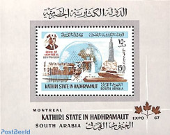 Aden 1967 KSiH, Expo Montreal S/s, Mint NH, Transport - Various - Space Exploration - World Expositions - Andere & Zonder Classificatie
