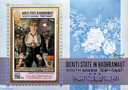 Aden 1967 Manet Paintings S/s, Mint NH, Art - Modern Art (1850-present) - Other & Unclassified