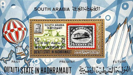 Aden 1967 Amphilex S/s, Mint NH, History - Transport - Various - Netherlands & Dutch - Stamps On Stamps - Balloons - A.. - Aardrijkskunde