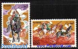 Algeria 1977 Cavalry 2v, Mint NH, Nature - Horses - Unused Stamps