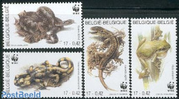 Belgium 2000 WWF, Reptiles 4v, Mint NH, Nature - Frogs & Toads - Reptiles - World Wildlife Fund (WWF) - Neufs