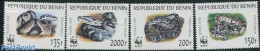 Benin 1999 WWF, Python 4v, Mint NH, Nature - Reptiles - Snakes - World Wildlife Fund (WWF) - Unused Stamps