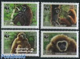 Laos 2008 WWF, Monkeys 4v, Mint NH, Nature - Animals (others & Mixed) - Monkeys - World Wildlife Fund (WWF) - Laos