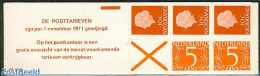 Netherlands 1971 2x5,3x30c Booklet, Text: DE POSTTARIEVEN Zijn Per, Mint NH, Stamp Booklets - Neufs