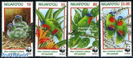 Niuafo'ou 1998 WWF, Blue Crested Lorikeet 4v, Mint NH, Nature - Birds - Parrots - World Wildlife Fund (WWF) - Autres & Non Classés