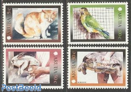 Aruba 2001 Definitives, Domestic Animals 4v, Mint NH, Nature - Animals (others & Mixed) - Birds - Cats - Rabbits / Har.. - Autres & Non Classés