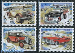 Aruba 2001 Automobiles 4v (Ford,Citroen,Plymouth), Mint NH, Transport - Automobiles - Voitures