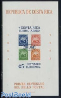 Costa Rica 1963 Stamp Centenary S/s Imperforated, Mint NH, 100 Years Stamps - Stamps On Stamps - Briefmarken Auf Briefmarken