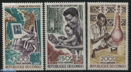 Congo Republic 1970 Art & Culture 3v, Mint NH, Art - Ceramics - Handicrafts - Porzellan