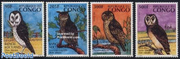 Congo Republic 1996 Owls 4v, Mint NH, Nature - Birds - Birds Of Prey - Owls - Autres & Non Classés