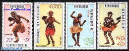 Central Africa 1971 Tradional Dances 4v, Mint NH, Performance Art - Various - Dance & Ballet - Costumes - Folklore - Dans