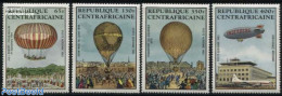 Central Africa 1983 Manned Flight Bicentenary 4v, Mint NH, Transport - Balloons - Zeppelins - Mongolfiere