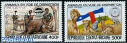Central Africa 1983 Scouting, Rotary 2v, Mint NH, Health - History - Nature - Sport - Various - Red Cross - Flags - Ca.. - Rode Kruis