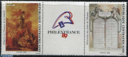 Central Africa 1989 Philexfrance 2v+tab [::], Mint NH, Art - Paintings - Centraal-Afrikaanse Republiek
