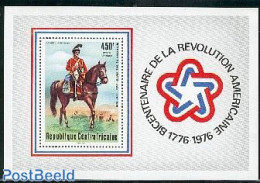 Central Africa 1976 American Bicentenary S/s, Mint NH, History - Nature - Various - US Bicentenary - Horses - Uniforms - Costumi
