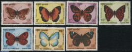 Cambodia 1990 Butterflies 7v, Mint NH, Nature - Butterflies - Camboya