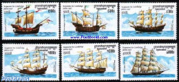 Cambodia 1997 Ships 6v, Mint NH, Transport - Ships And Boats - Barche