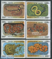 Cambodia 1999 Snakes 6v, Mint NH, Nature - Reptiles - Snakes - Kambodscha