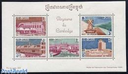 Cambodia 1962 Development S/s, Mint NH, Health - Transport - Various - Health - Automobiles - Aircraft & Aviation - Sh.. - Autos