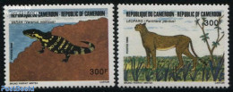 Cameroon 1986 Animals 2v, Mint NH, Nature - Animals (others & Mixed) - Cat Family - Reptiles - Camerún (1960-...)