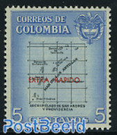 Colombia 1957 Extra Rapido Overprint 1v, Mint NH, Various - Maps - Geography