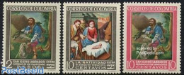 Colombia 1962 Religious Paintings 3v, Mint NH, Religion - Religion - Art - Paintings - Colombia