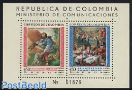 Colombia 1960 St Isidro Labrador S/s, Mint NH, Religion - Religion - Art - Paintings - Colombia