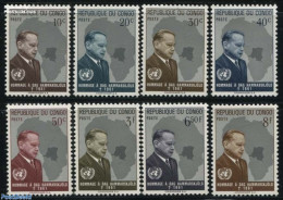 Congo (Kinshasa) 1962 Dag Hammarskjold 8v, Mint NH, History - Various - Politicians - United Nations - Maps - Geography