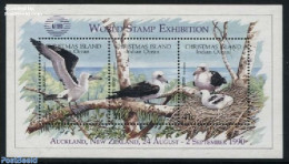 Christmas Islands 1990 New Zealand 90 S/s, Mint NH, Nature - Birds - Philately - Christmas Island