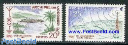 Comoros 1960 Radio Station 2v, Mint NH, Performance Art - Various - Radio And Television - Maps - Telecom