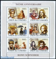 Comoros 2008 Romy Schneider 6v M/s, Mint NH, Performance Art - Movie Stars - Schauspieler