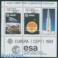 Turkish Cyprus 1991 Europa, Space S/s, Mint NH, History - Transport - Europa (cept) - Space Exploration - Other & Unclassified