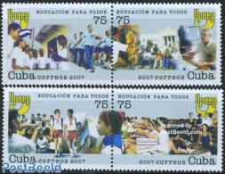 Cuba 2007 UPAEP, Education 4v (2x[:]), Mint NH, Science - Computers & IT - Education - U.P.A.E. - Unused Stamps