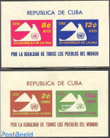 Cuba 1961 15 Years United Nations 2 S/s, Mint NH, History - United Nations - Ongebruikt