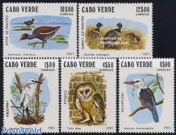 Cape Verde 1981 Birds 5v, Mint NH, Nature - Birds - Owls - Kingfishers - Geese - Cap Vert