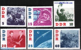 Germany, DDR 1961 Cosmonauts Visit 6v, Mint NH, Transport - Automobiles - Space Exploration - Neufs