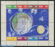 Germany, DDR 1962 Space Flights M/s, Mint NH, Nature - Science - Transport - Various - Dogs - Astronomy - Space Explor.. - Ungebraucht