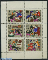 Germany, DDR 1968 Fairy Tales 6v M/s, Mint NH, Nature - Cats - Art - Fairytales - Unused Stamps
