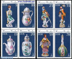 Germany, DDR 1979 Meissen Porcelain 2x4v [+], Mint NH, Nature - Parrots - Art - Art & Antique Objects - Ceramics - Unused Stamps