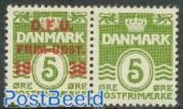 Denmark 1938 Philatelists Day Pair (1 With, 1 Without Overprint, Mint NH, Philately - Ongebruikt