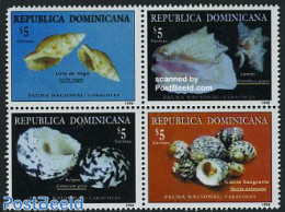Dominican Republic 1998 Shells 4v [+], Mint NH, Nature - Shells & Crustaceans - Marine Life