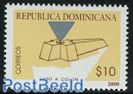 Dominican Republic 2000 Columbus Lighthouse 1v (yellow/silver), Mint NH, Various - Lighthouses & Safety At Sea - Vuurtorens