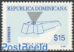 Dominican Republic 2001 Columbus Lighthouse (blue/silver) 1V, Mint NH, Various - Lighthouses & Safety At Sea - Faros