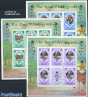 Dominica 1981 Charles & Diana Wedding 3 M/ss, Mint NH, History - Charles & Diana - Kings & Queens (Royalty) - Case Reali