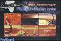 Dominica 2006 Viking I, First Mars Landing 6v M/s, Mint NH, Transport - Space Exploration - Dominican Republic