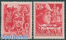 Germany, Empire 1945 SA & SS 2v, Mint NH, History - Militarism - World War II - Unused Stamps