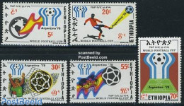 Ethiopia 1978 World Cup Football 5v, Mint NH, Sport - Football - Ethiopië